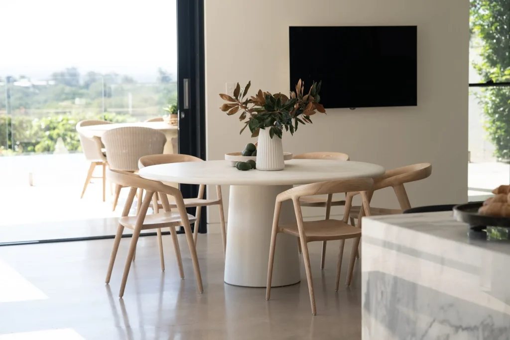 Cali Dining Chairs with the Hugo Dining Table