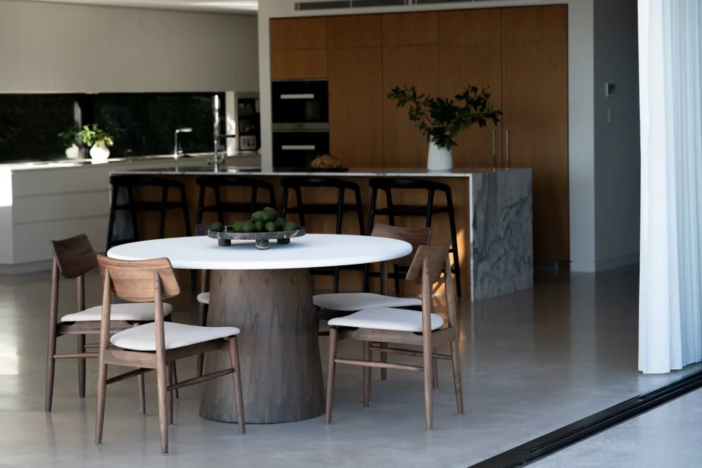 Harlow Dining Chairs with the Harlow Dining Table