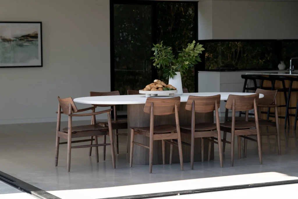 Harlow Oval Dining Table with Harlow Dining Chairs